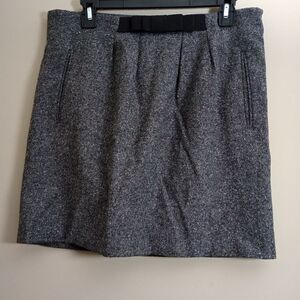 LOFT Grey Wool Blend Mini Skirt with Bow Detail Size 6